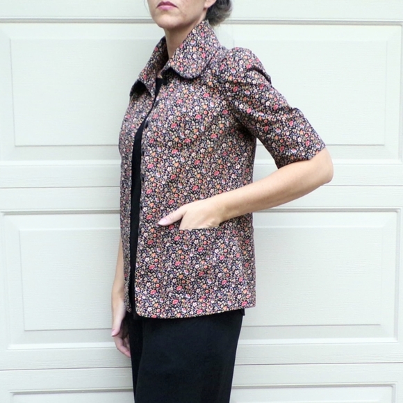 1970's does 1930's CALICO FLORAL JACKET xs s - Picture 6 of 9